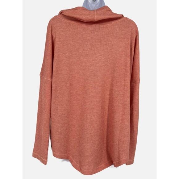 Charlie Paige Waffle Knit Cowl Neck Pullover Top in Pink Size M/M - Picture 4 of 9